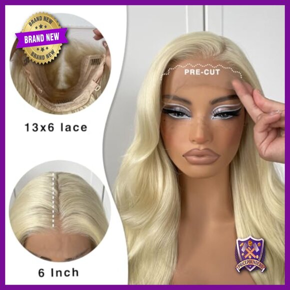 13x6 HD Lace Front Wig Glueless Synthetic Body Wave Pre Plucked main image 5